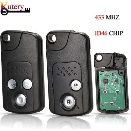 Kutery 5PCS/Lot Remote Smart Car Key For Honda CRV Accord Civic Odyssey 2/3Buttons 433MHZ ID46 Chip Keyless-Go