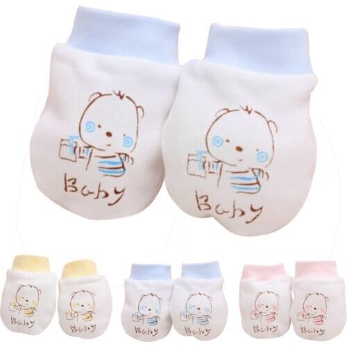 2020 Hot Winter Baby Gloves 1 Pairs Cute Cartoon Baby Infant Boys Girls Anti Scratch Newborn Mittens Fabric Gloves Gift