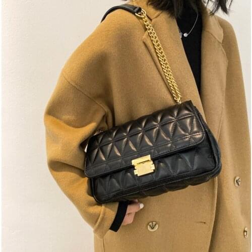 Chain Design Small Shoulder Bag 2021 Fashion Brand Trending PU Leather Womens Handbag and Purses Small Shoulder Crossbody Bag