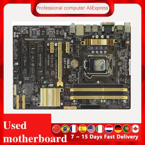 For Asus Z87-K Desktop Motherboard Z87 Z87M LGA 1150 For Core i7 i5 i3 DDR3 SATA3 USB3.0 Original Used Mainboard