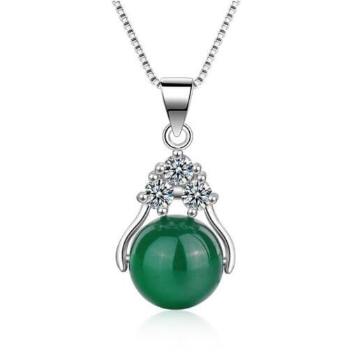 Everoyal Fashion Lady 925 Silver Choker Necklace For Women Accessories Trendy Crystal Red Ball Pendant Necklace Girls Jewelry