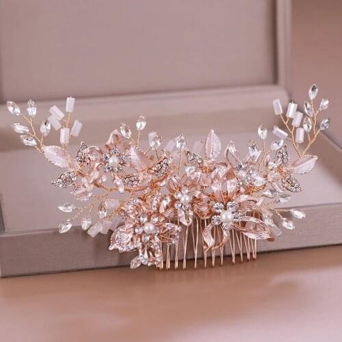 Fashion Bride Wedding Accessories 2020 Newest Flower Hair Combs Prom Bridal Wedding Headpiece accessoire mariage Headwear