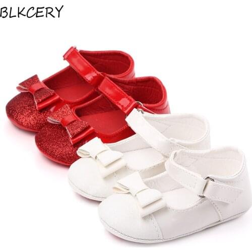 Newborn Baby Girl Shoes Toddler Leather Moccasins First Walker Casual Bows Loafers Infant Solid Doll Shoes for Learning Walking