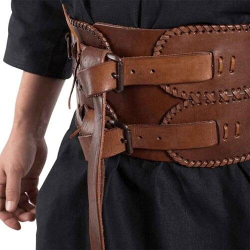 2021 Medieval Accessories Vintage Wide Belt Men Knight Armors Medieval Viking Pirate Costume For Adult Cosplay Women Fancy Props