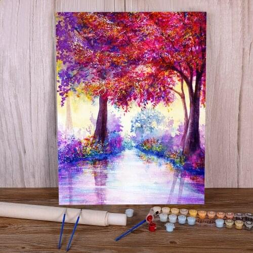 Natural Scenery Yesterday Painting By Numbers Package Oil Paints 40*50 Canvas Pictures Home Decoration Crafts For Wholesale