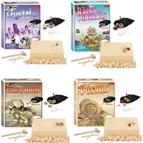 DIY Set Mining Crystal Pirate Treasure Gems Archaeology Childrens Educational Exploration And Mining Educational Toys