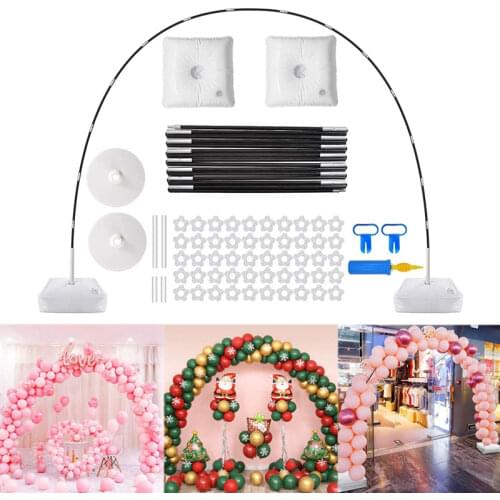 1Set DIY Balloon Arch Kit Table Arch Balloons Column Stand with Square Water Bag Base Ring Buckle Pump Wedding Party Decoration