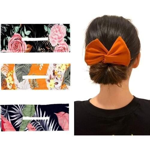 Ncmama Deft Bun Hair Bands Women Summer Knotted Print Wire Headband French Twist Hairstyle Donut Bun Former Maker Hair Bands