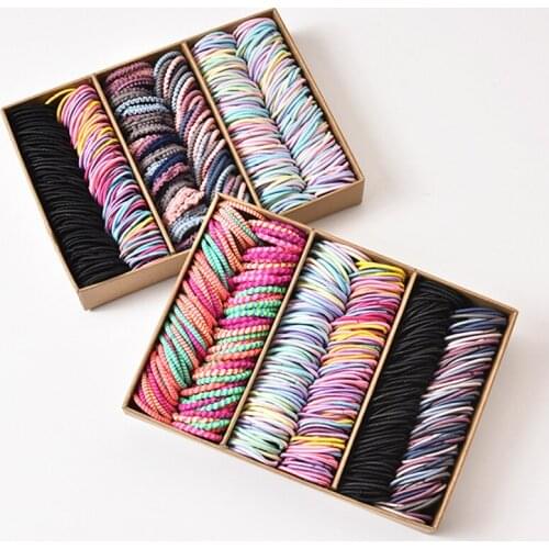 2021 New Tie Up The Hair Elastic Hair Accesories Candy Color Hair Ring Set Box Girls Hair Accessories Fashion Colorful Gift Box