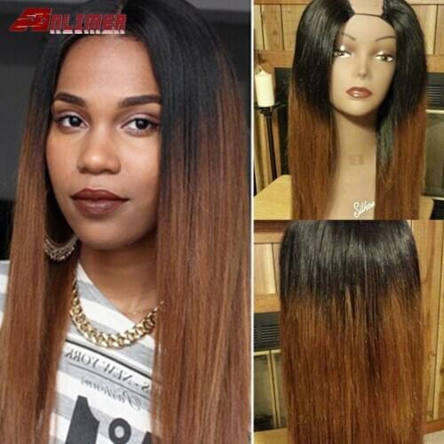 1B 30 Ombre Colored Glueless U Part Human Hair Wigs For Women Remy Malaysian Middle Part 2*4'' U Opening Shaped Wigs in Stock