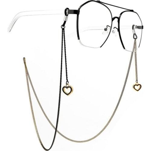 Fashion Pendant Glasses Chains Metal Heart Eyeglasses Sunglasses Lanyards Eyewear Cord Holder Neck Strap