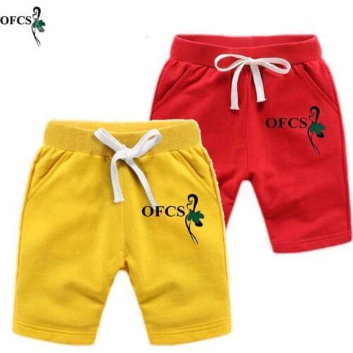 Retail Summer Childrens Shorts Baby Boys Solid Beach Shorts Elastic Waist Girl Trousers kids Clothing Motion Pants For 18M-12T