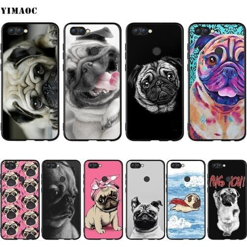 YIMAOC Cute Pug Dog Silicone Case for Huawei Honor 6a 7a 7c 7x 8 9 10 Lite Pro Y6 Prime 2018 2017