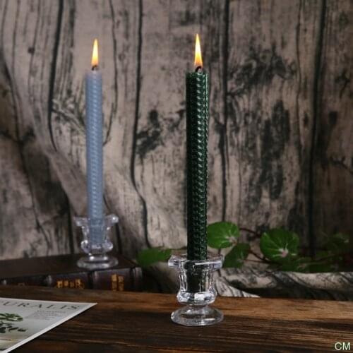 Glass Candle Holders Wedding Candlestick Fine Transparent Crystal Glass Candle Stand Dining Home Decoration