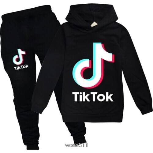 Tik Tok Spring Baby Fashion Clothes Kids Boys Girls Hoodie Pants 2Pcs/Sets Children Infant Clothing Toddler Cotton Sportswear