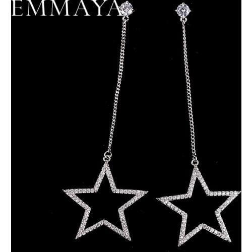 EMMAYA Elegant Micro Pave Star Drop Earrings For Women Rhinestone Classic Bijoux Jewelry Best Gifts
