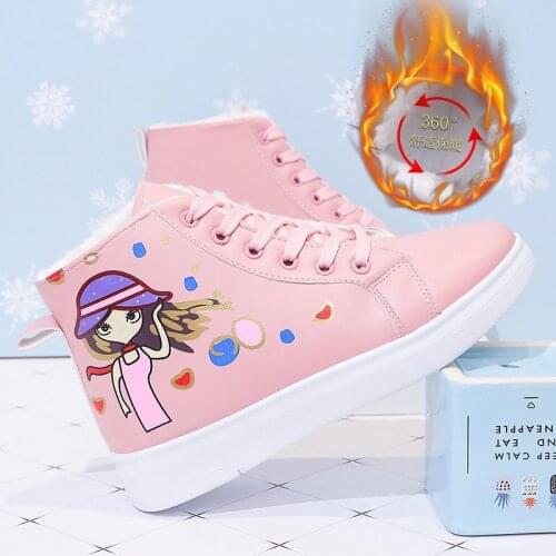 Womens Boots Winter Snow Boots Female Boots Fur Warm Lace Flat with Women Shoes Tide Botas Mujer Hot Sale Snow Boots