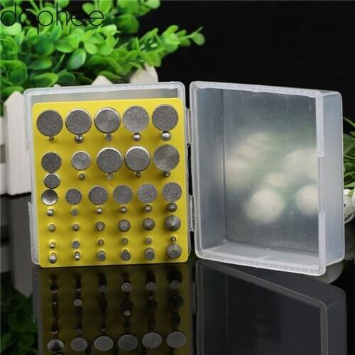 Dophee 50PCS Grit 80 Rotary Grinding Heads Diamond Sanding Needles Coated Rotary Burr Point Grinding Rod Jewelry Tools 1/set