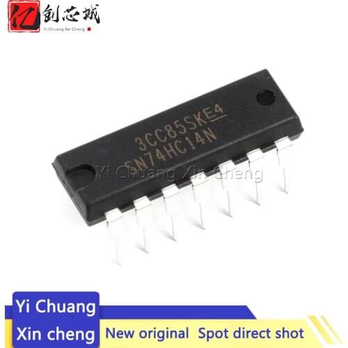 10PCS SN74HC14N 74HC14 SN74HC14 DIP-14 Inverters Hex Schmitt-Trigger new original