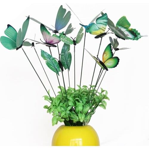 12 Bunch Of Butterflies Garden Yard Planter Colorful Whimsical Butterfly Stakes Decoracion Outdoor Decor Flower Pots Decoration