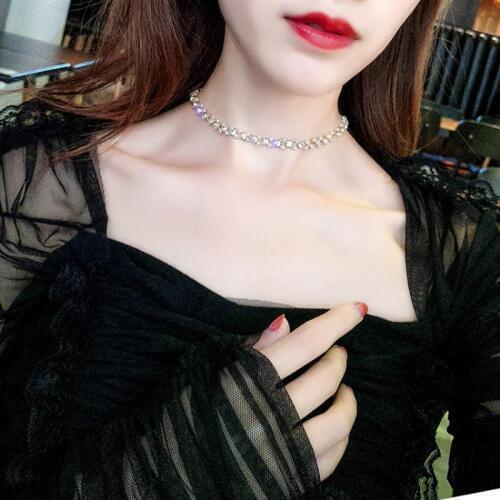 2019 Elegant Fashion Pearl Shiny Rhinestone Clavicle Chain Temperament Party Choker Necklace For Women Collares De Moda
