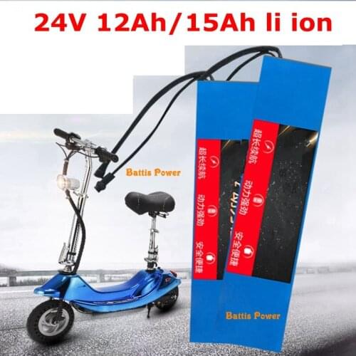 24v 12ah lithium battery 24v 15ah 18650 BMS 7s for 250w 480w ebike wheelchair scooter Lawn mower bicycle battery + 2A charger