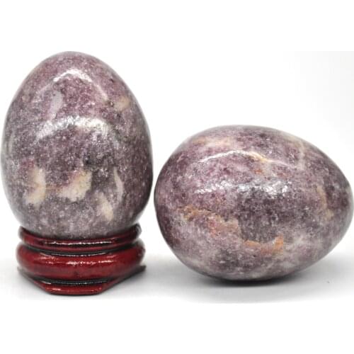 34x44mm Lilac Lepidolite Egg Shaped Stone Healing Natural Crystal Massage Minerale Gemstone Spiritual Decor Collection