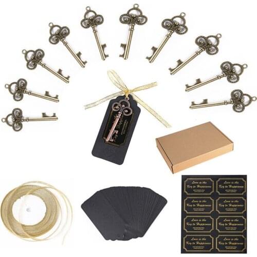 50PCS/lot Vintage Keys Opener Ornaments DIY Wedding Gifts For Guest Souvenir Party Decor Supplies
