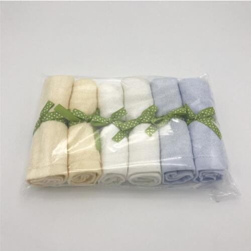 6Pack/ Set Organic bamboo Baby washcloths 100%bamboo fibre Natural baby towel 6 Pack/set per polybag Size 10"x10" Miulticolors