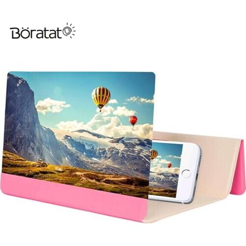 8 Inch Screen Amplifier 3D Folding Leather Case HD Magnifying Glass Mobile Phone Bracket Amplifier