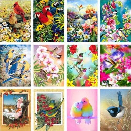 5d Diy New Diamond Painting Animal Flower Bird Horse Cross Stitch Embroidery Reflection Animal Home Decoration Holiday Gift