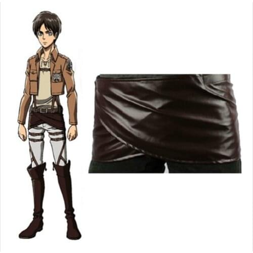 Anime Shingeki no Kyojin Attack On Titan Deluxe Edition Cosplay Costumes Chocolate PU Leather Apron Belt Skirt