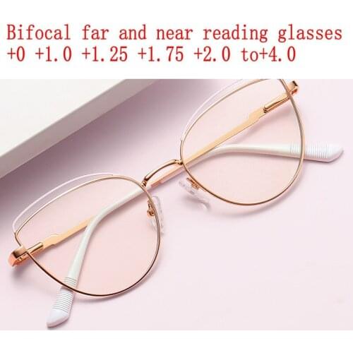 Brand Design Fashion Women Photochromic Bifocals Reading Glasses Magnifier Near Far Presbyopia Sunglasses NX