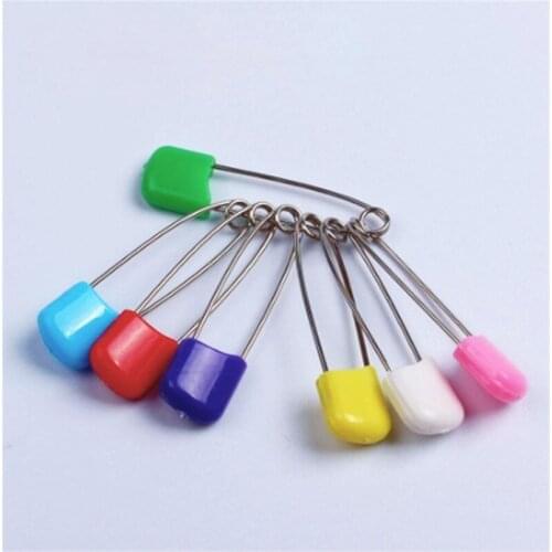 New 5 Pcs Portable Plastic Head Safety Pins Baby Kids Cloth Nappy Locking Brooch Buckles 2 Size multifunctional Colorful Pins