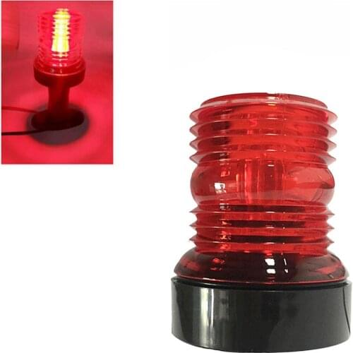 Boat Navigation Light, 2.5W DC12V Red LED Stern Anchor Light for Yacht Marine Vessel, 360 Degree Beam Angle, ABS Housing