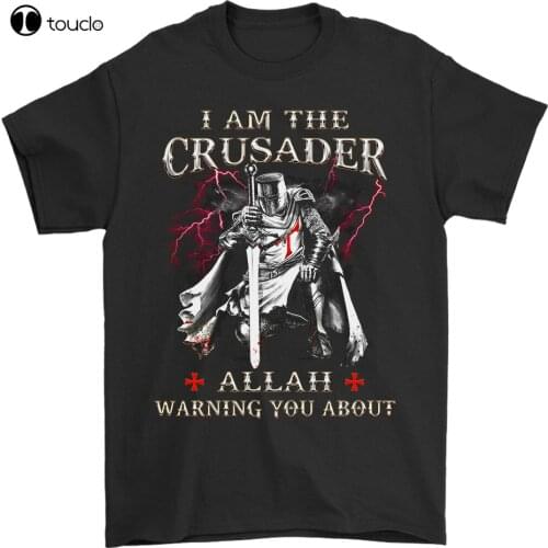 Christian Knights Templar Cross Warrior T-Shirt, I'M The Crusader Allah Warn You Tee Shirt