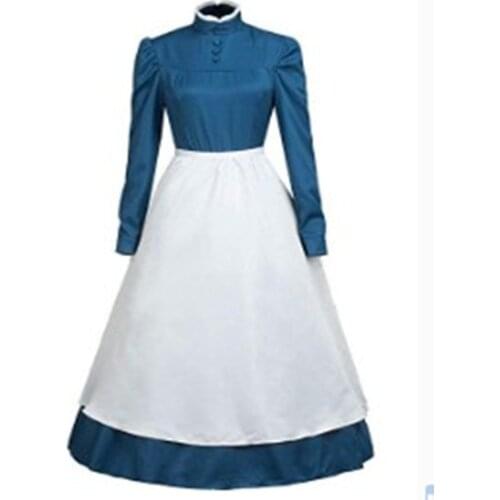 Howls Moving Castle Sophie Hatter Wizard Howl Group Of Characters Halloween Girls Party Maid Long Dress Festival Cosplay Costum