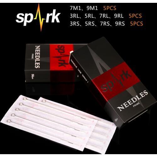 50pcs SPARK Assorted Sterilized Tattoo Needles Mixed 10 Sizes 3RL 5RL 7RL 9RL 3RS 5RS 7RS 9RS 7M1 9M1 naalden permanent makeup