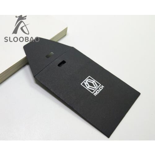 Customized printed/embossed logo envelope/paper tags/hang tag for garment clothes/shoes/bags/cards with balck and high quality
