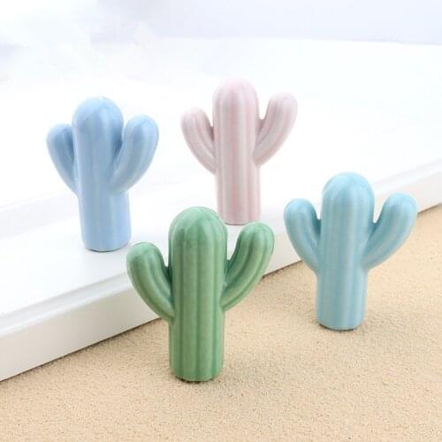Instagram Stijl Keramische Groen Roze Cactus Knop Kinderen Kamer Hardware Museum Kast Knoppen Lade Knoppen Voor Kids Kinderen