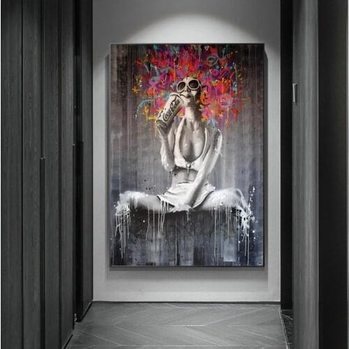 Modern Graffiti Art Girl Child Abstract Canvas Painting Wall Art Posters and Prints For Living Room Wall Picture Home Wall Decor