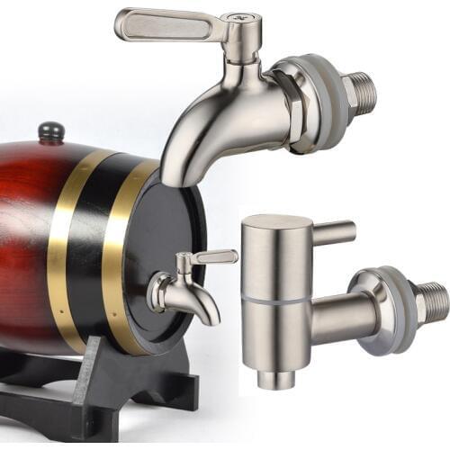 Stainless Steel Wine Beer Water Faucet 16mm Wine Barrel Tap for Home Brew Fermenter Wine Draft Beer Juice Dispenser Drink Kegs