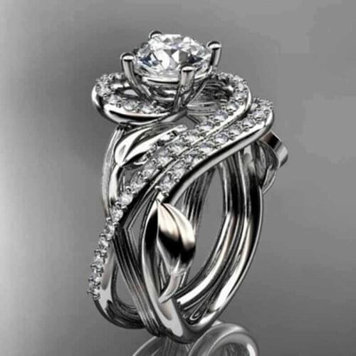 Fashion Women Infinity Silver Color Wedding Engagement Rings White Ring Size 6-10