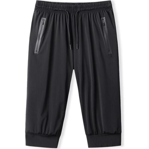 Plus Size Men Sweatpants Quickly Dry Zipper Pocket sport male Running Jogging Fitness Gym Workout Casual Trousers Sportswear