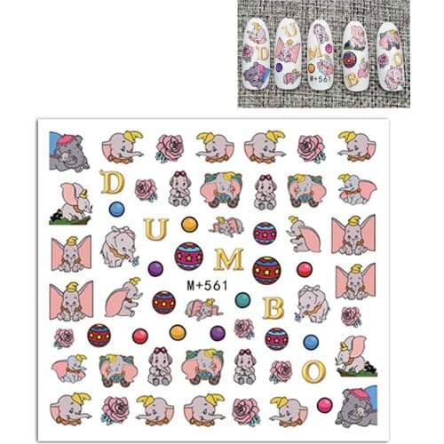 Dumbo Nail stickers Sliders Disnry Temporary Tattoo Nails Inscriptions Art Decoration Water Sticker toys for Christmas girls