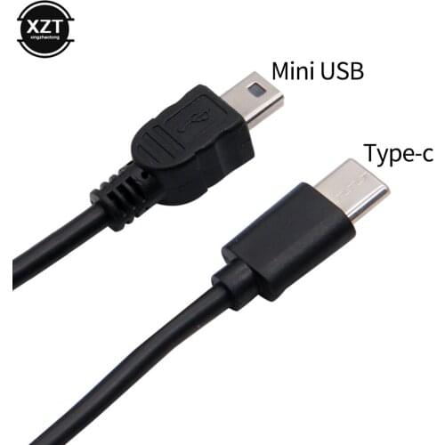 USB Type C 3.1 Male To Mini USB 5 Pin B Male Plug Converter OTG Adapter Lead Data Cable for Macbook Mobile 30cm