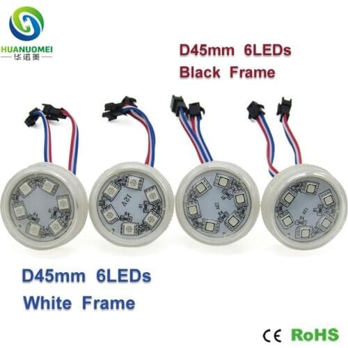 Full color led pixel light 45mm 6leds ucs1903 digital rgb 5050 smd module bulb addressable lamp led module amusement ad lighting