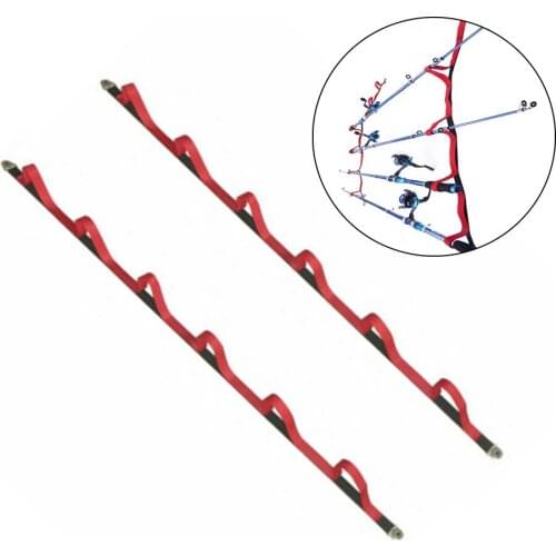 2pcs Fishing Ceiling Rod Rack Overhead Or Wall Fishing Rods Racks Pole Storage System Webbing Loops Horizontal Pole Strap
