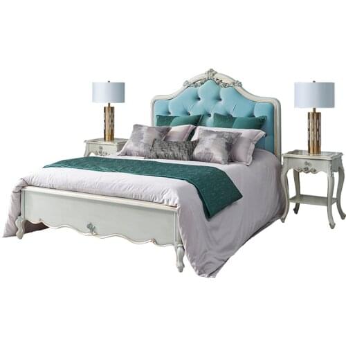 French light luxury solid wood bed 1.5m princess bed European modern simple master bedroom double bed furniture