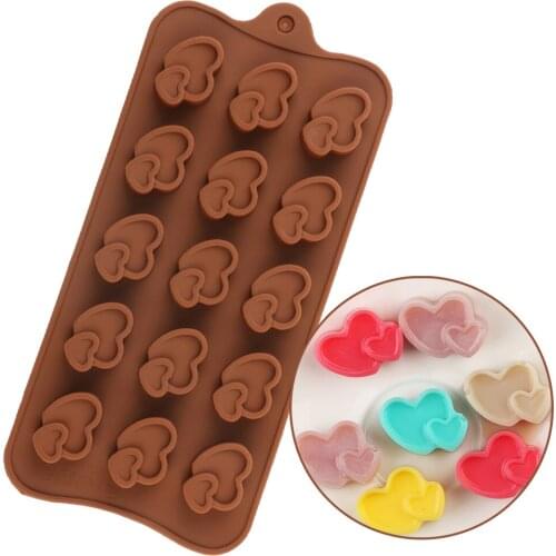 Silicone Chocolate Molds Pudding Jelly Ice Mold Candy Mold Heart Love Shape Baking Molds Cupcake Cake Decorations DIY